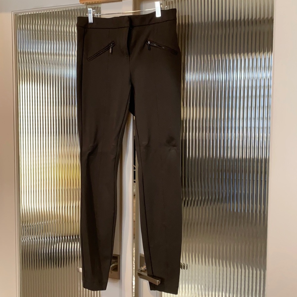 Ladies zipper front detail pants